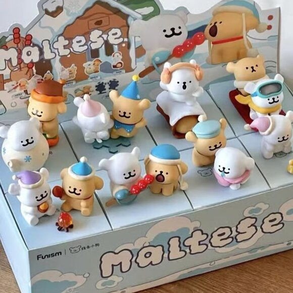 Funism Maltese Cuddly Moments Winter Series CONFIRMED Peek-A-Boo Figurine - Picture 2 of 2